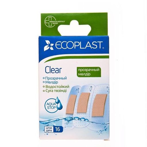 Ecoplast Набор пластырей полимерных Clear, пластырь, прозрачные, 16 шт.